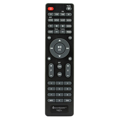 soundmaster icd2023sw internetradio ansicht der fernbedienung in schwarz