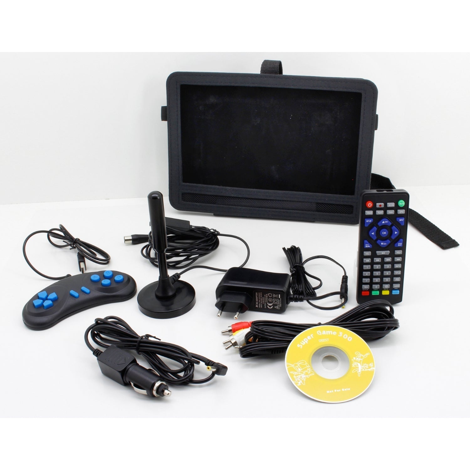 soundmaster pdb1910sw tragbarer dvd player mit dvb t2 hd tuner und 10 1 tft bildschirm inkl 300 spielen – Rückansicht – Produktbild von Soundmaxx Online