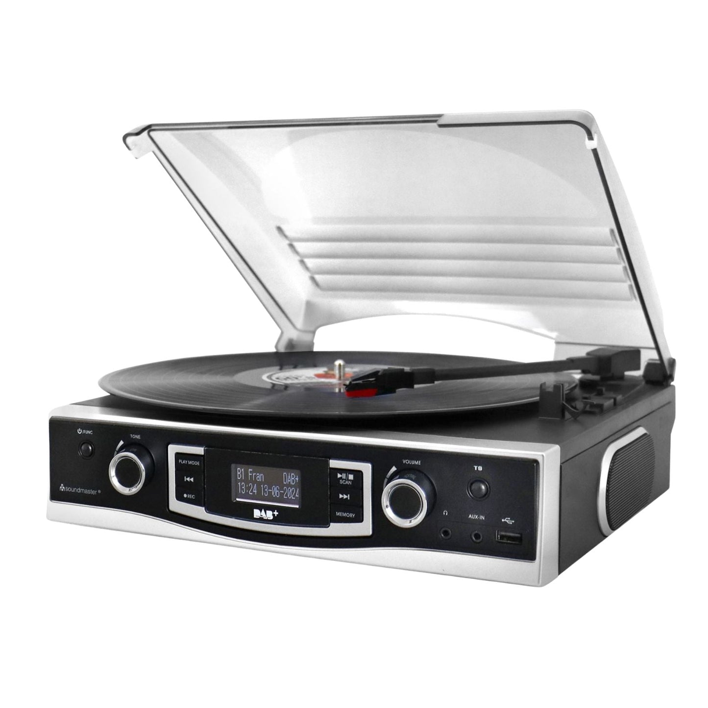 Soundmaster PL590SW Plattenspieler DAB+ Radio eingebaute