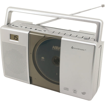 Soundmaster RCD1185 tragbares Radio mit CD-Player Hörbuchfunktion Kofferradio Küchenradio – Frontansicht – Produktbild von Soundmaxx Online