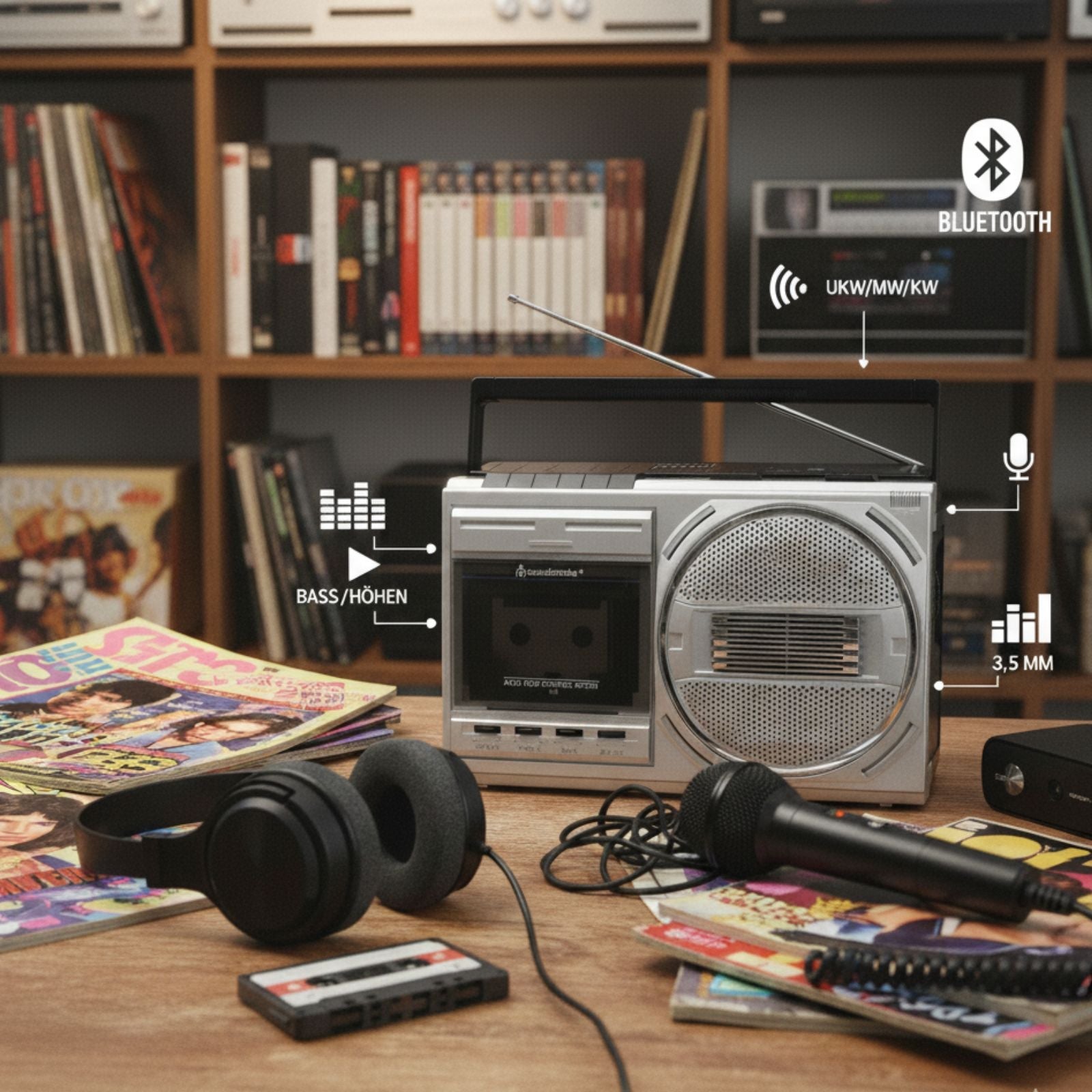 Soundmaster RR20SI Retro Radiokassettenrekorder