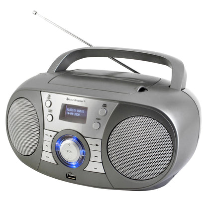 soundmaster scd1800ti dab digitalradio ukw boombox mit cd mp3 bluetooth streaming usb anschluss – Seitenansicht – Produktbild von Soundmaxx Online