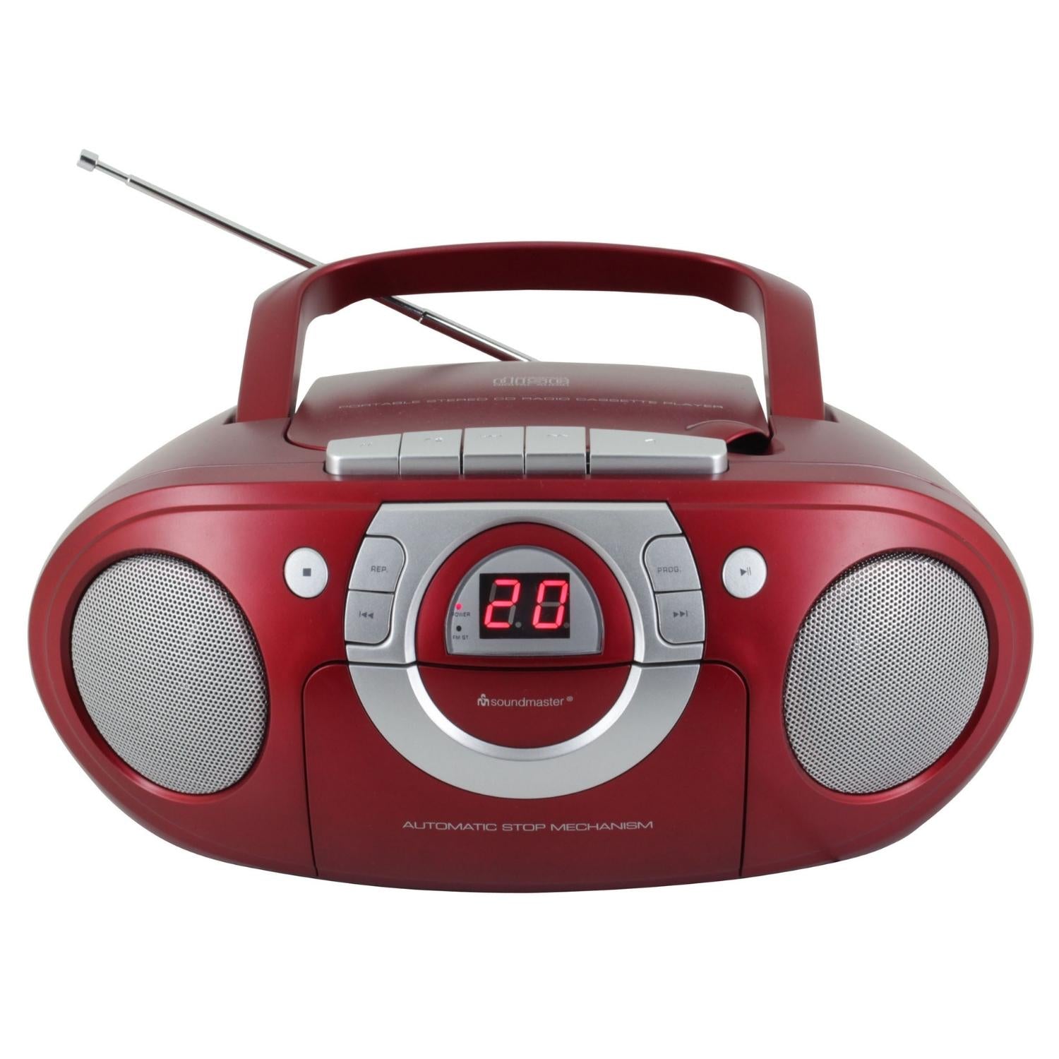 soundmaster scd5100ro radio tragbarer cd player kassettenrecorder radiorecorder – Seitenansicht – Produktbild von Soundmaxx Online
