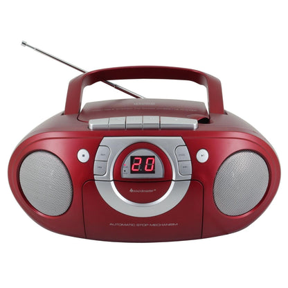 soundmaster scd5100ro radio tragbarer cd player kassettenrecorder radiorecorder – Seitenansicht – Produktbild von Soundmaxx Online