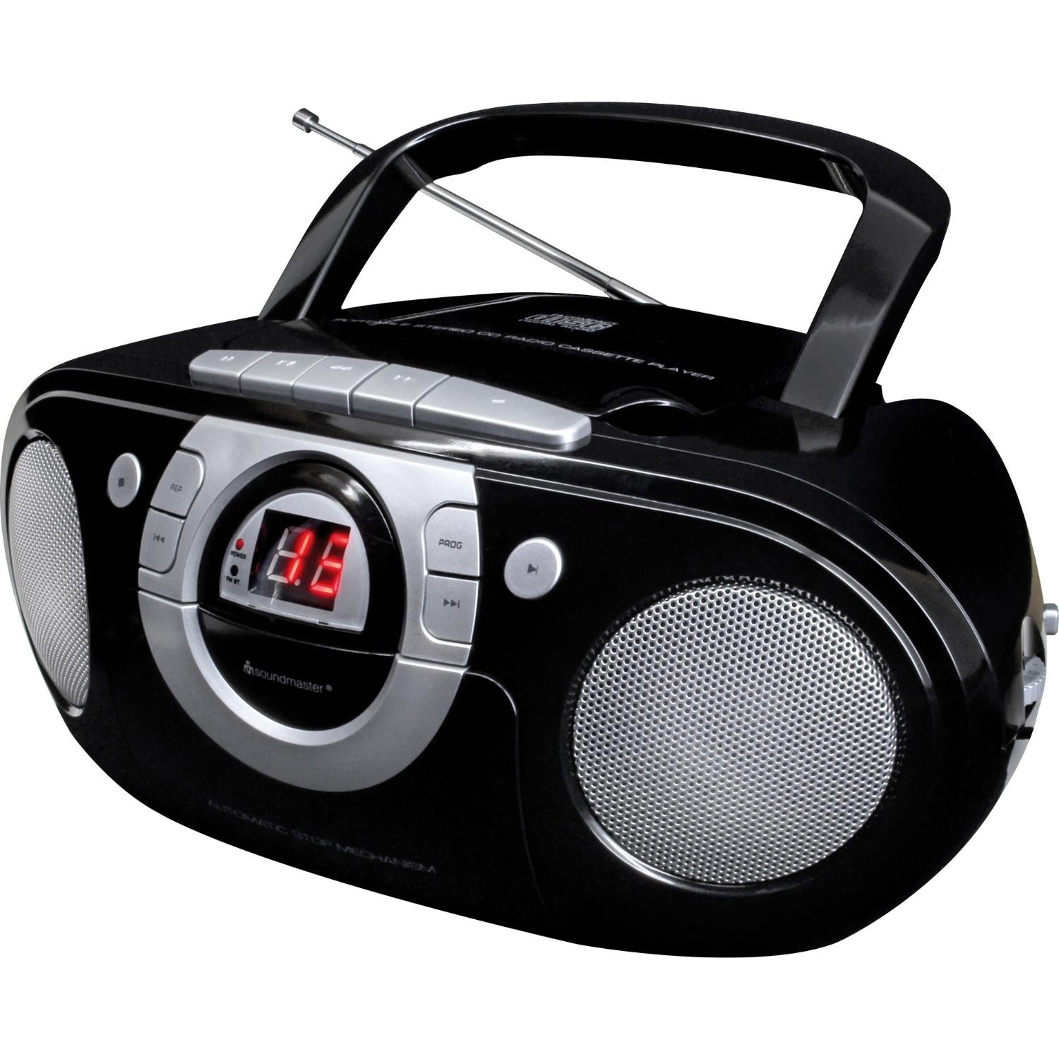 soundmaster scd5100sw radio tragbarer cd player kassettenrecorder radiorecorder – Detailaufnahme – Produktbild von Soundmaxx Online