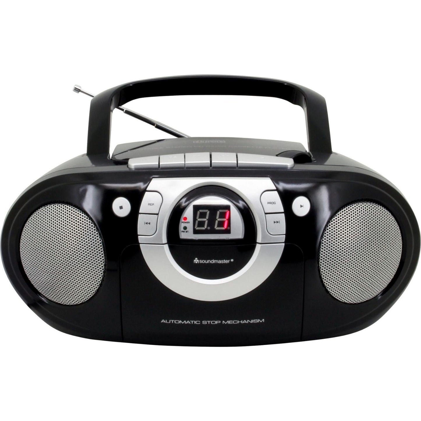 soundmaster scd5100sw radio tragbarer cd player kassettenrecorder radiorecorder – Rückansicht – Produktbild von Soundmaxx Online