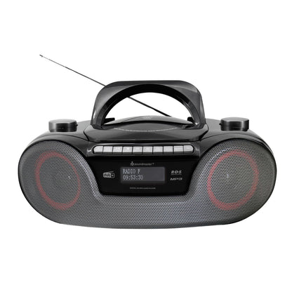 soundmaster scd8300sw tragbares digitalradio cd player horbuchfunktion bluetooth dab ukw radio usb sd anschluss kopfhoreranschluss wecker – Detailaufnahme – Produktbild von Soundmaxx Online