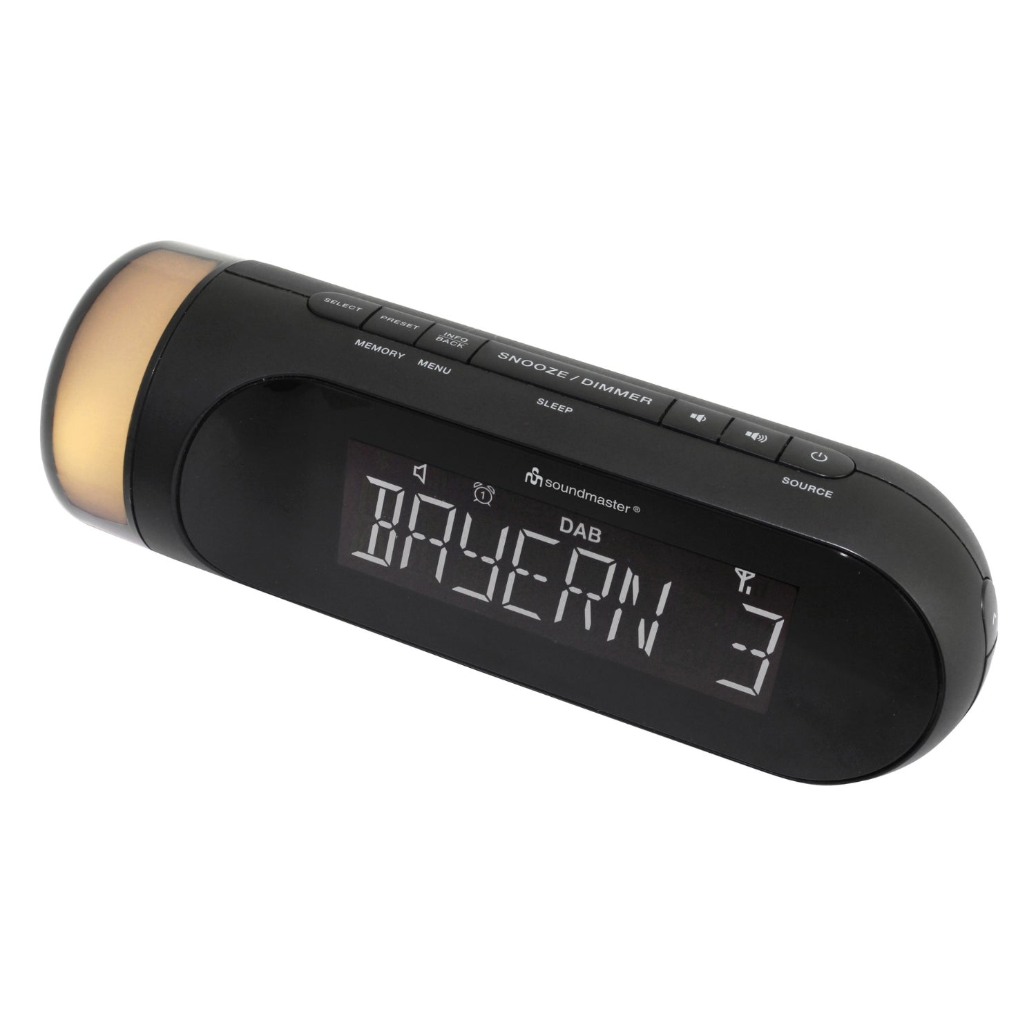 soundmaster ur6600sw dab und ukw radiowecker dualalarm mit nachtlicht – Seitenansicht – Produktbild von Soundmaxx Online